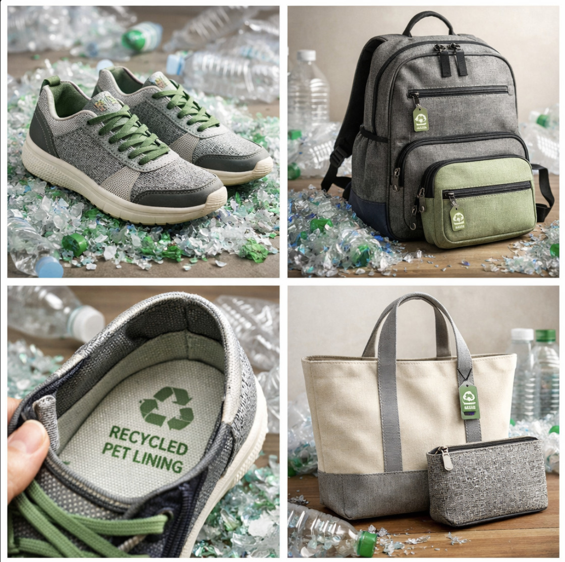 Designing Footwear and Bags with Recycled PET Fabrics: Uppers, Linings and Beyond