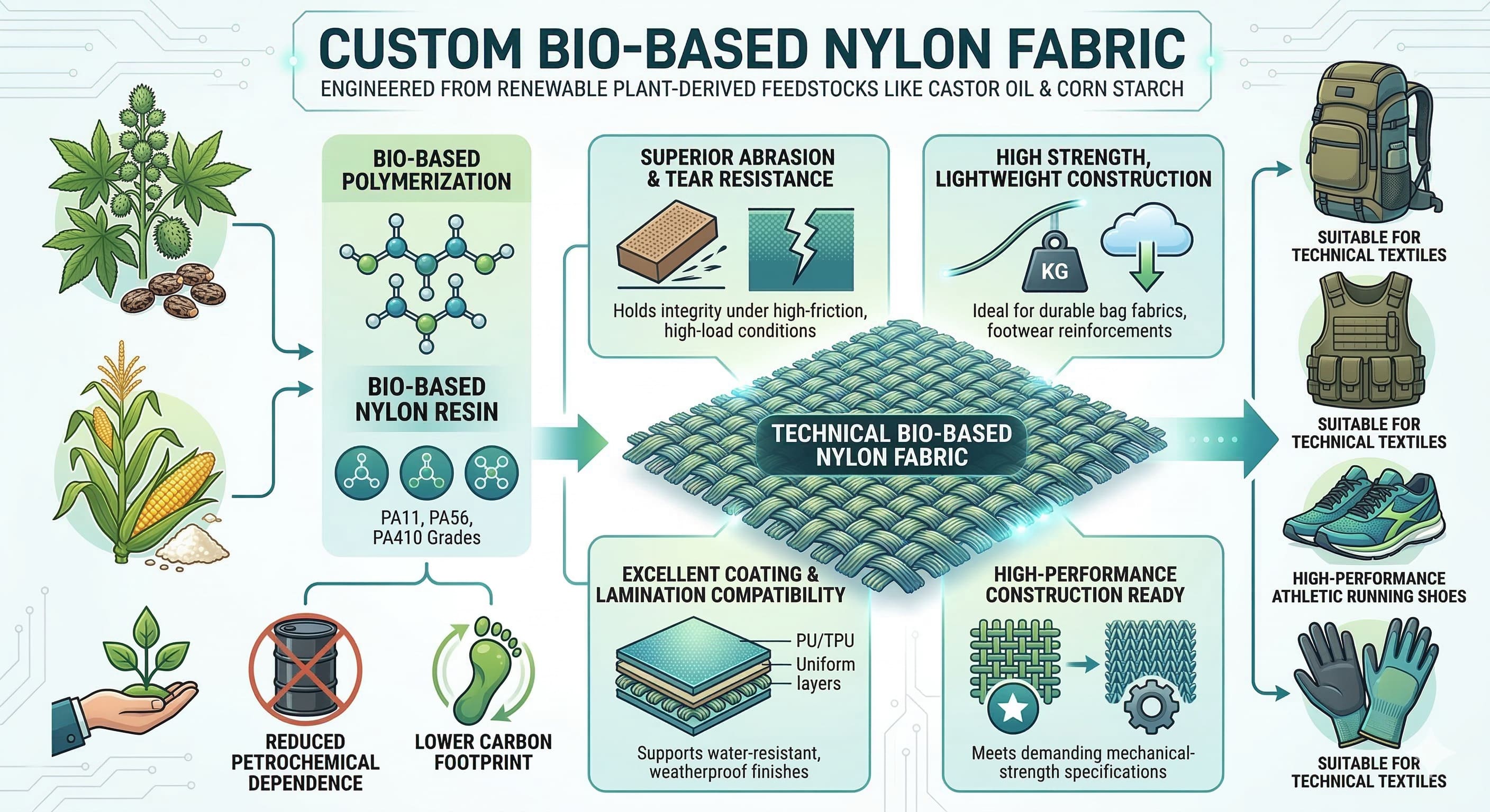 Custom Bio-Based Nylon Fabric